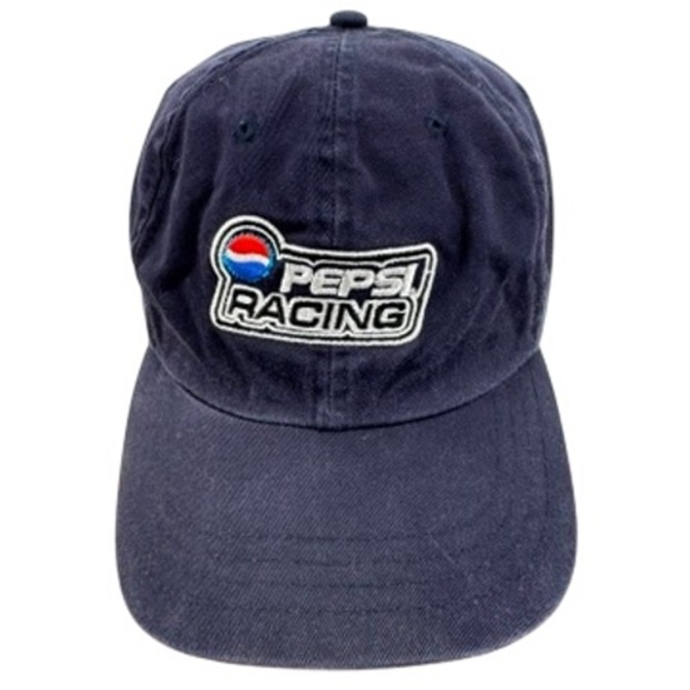 Vintage Pepsi Racing Hat Cap Mens Navy Blue Embroidered Cotton Dad Hat NASCAR